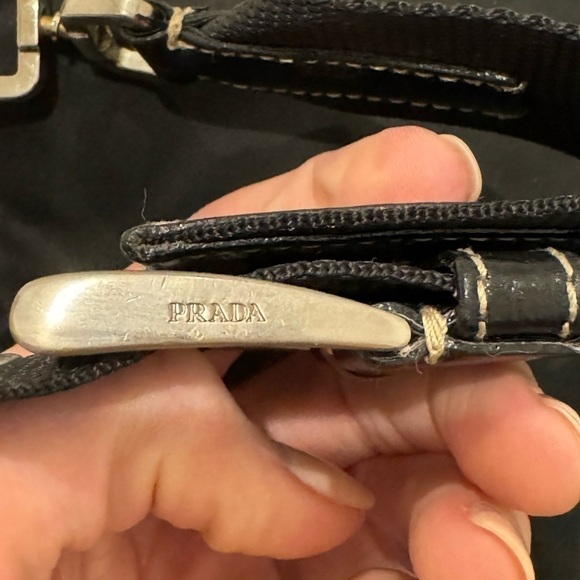 PRADA Authentic Tessuto Nylon Saffiano Crossbody Bag in Black - Picture 5 of 16